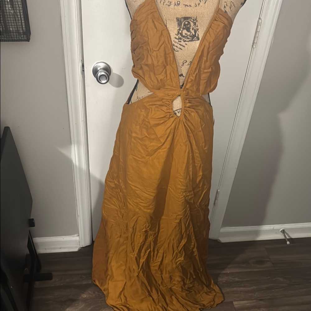 Banana Republic Rust Backless Maxi Dress